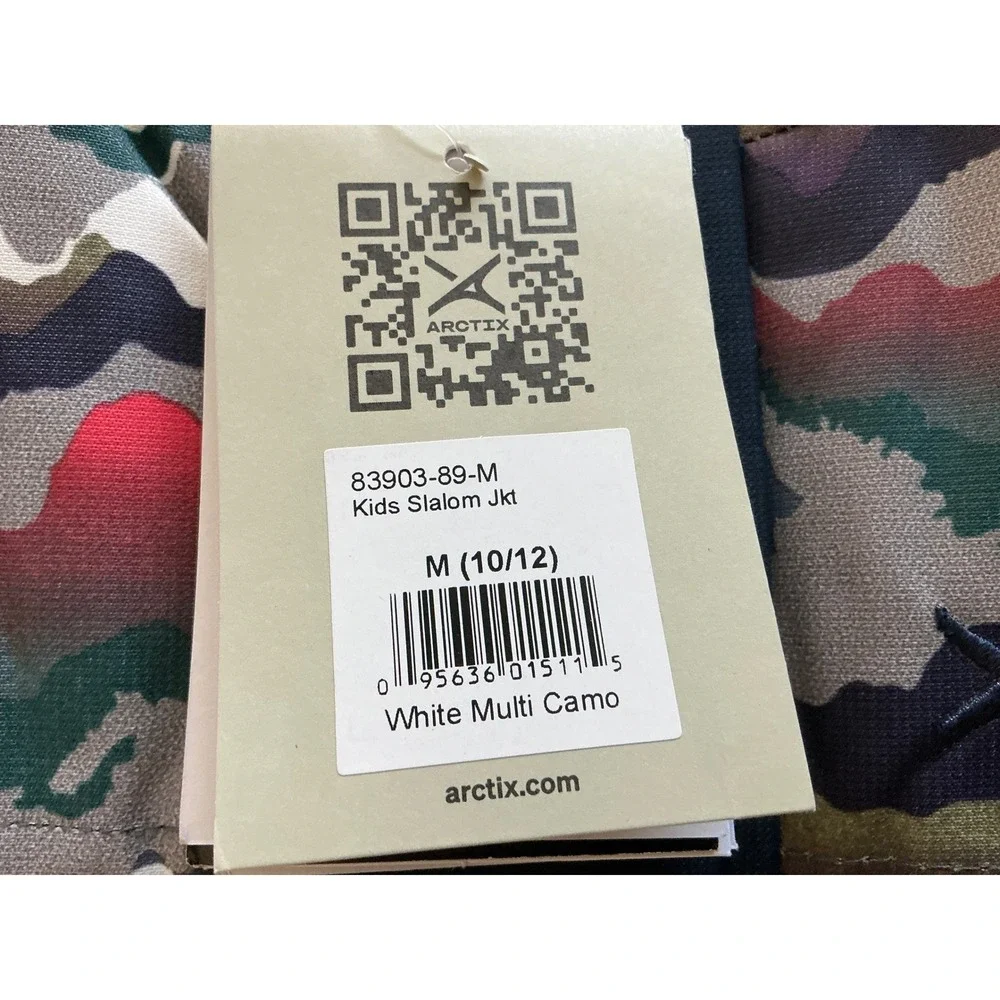 Arctix Kids Slalom White Multi‎ Camo Jacket Size Meedium (10/12) New With Tags
